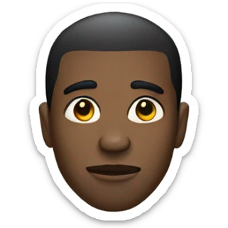 black guy with fade cut with big nose sticker