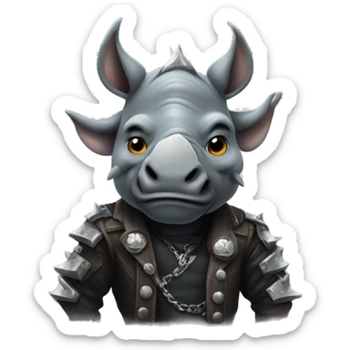 Rhino metalhead  sticker