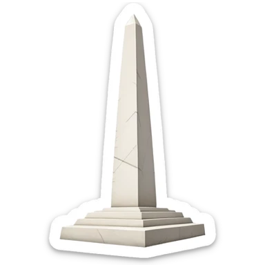 The Obelisk of Buenos Aires, a tall white stone monument with a pointed top, standing alone, iconic landmark of Argentina sticker