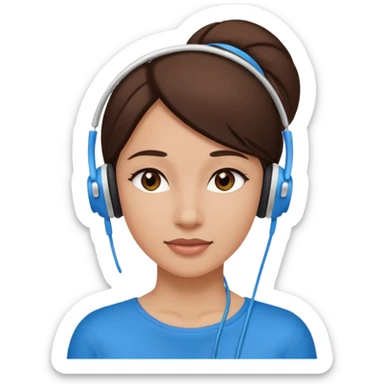 woman with ear buds sticker
