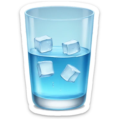 Glass of water with ice cubes  sticker