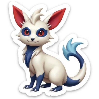  furry cute colorful exotic realistic painted smooth glossy Zangoose-Salandit-Minccino-Absol-fusion sticker