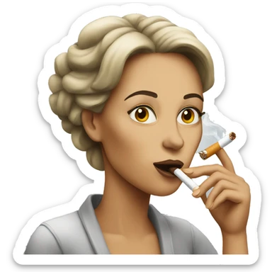 woman smoking cigarette sticker