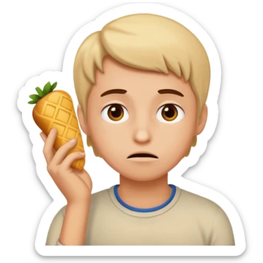 a hungry person thinking about food sticker