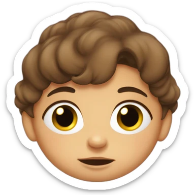 a baby girl, brune hair, crying because he is hungry sticker