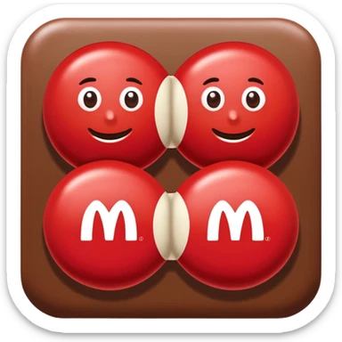 2 M&M with the logo on them too sticker