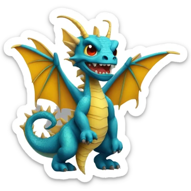 dragon with wasp wings and was colouers sticker