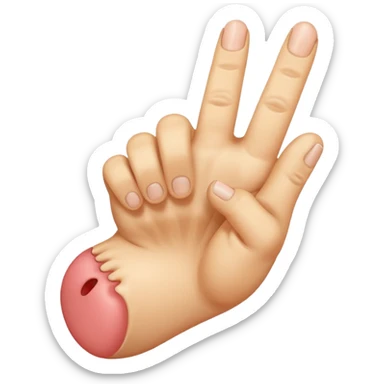 Foot flipping a middle finger sticker