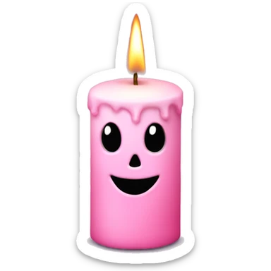 Light pink magic candle Halloween  sticker