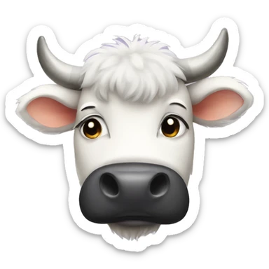 Fluffy cow sticker