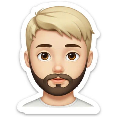 beard hair shaved boy with beard and with lip piercing sticker