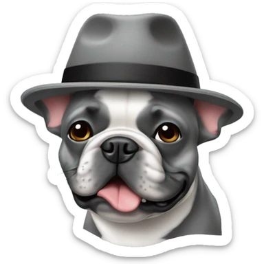 Gray French bulldog in a kippa sticker