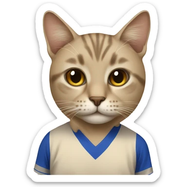 Cat beige wearing a Bosnian shirt  sticker