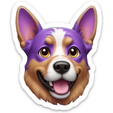purple dog say hello sticker