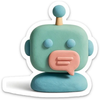 playful pastel colors chatbot sticker