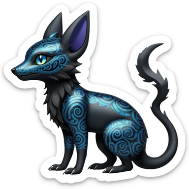 Shiny Dark Edgy Majestic Sophisticated Modern Gothic Gloomy Futuristic Salandit-Umbreon-Delcatty-Hybrid (Full body) sticker