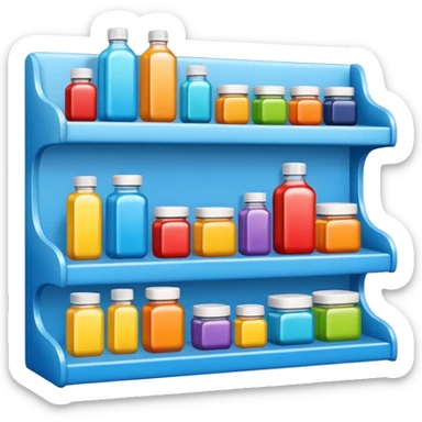 store display shelf with stuff organized lines sticker