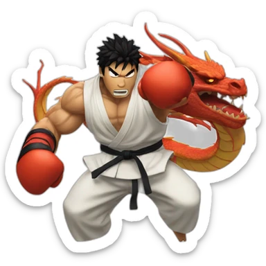 Ryu dragon punch sticker