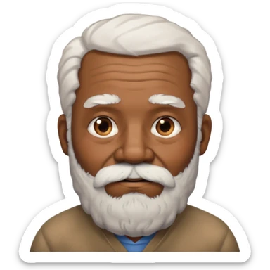 black grandpa with white hear and a big bear wrinkled as fuck sticker