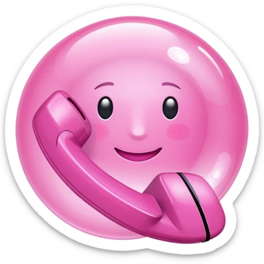 pink phone call caller id bubble sticker