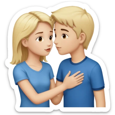 iOS emoji style.
One girl, two boys.
The girl is holding hands with one boy and kissing the other boy at the same time.
Both boys are male, one blond, one brunette.
All characters are human, not female duplicates. sticker
