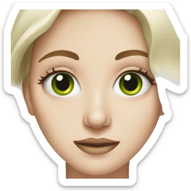 White girl green eyes applying face cream  sticker