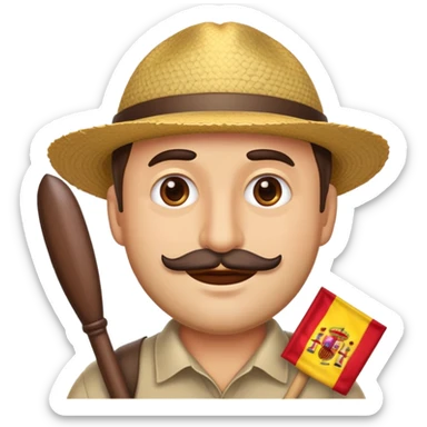 Dad emoji face with a spanish peineta sticker