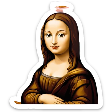 pop art warhol style monalisa SPAM meat slop landscape  sticker