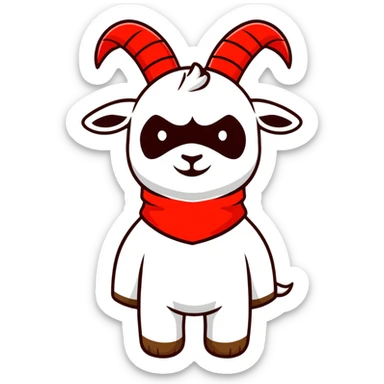 goat wearing red balaclava sticker