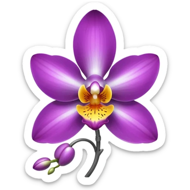 metallic chrome minimalistic all gray orchid sticker