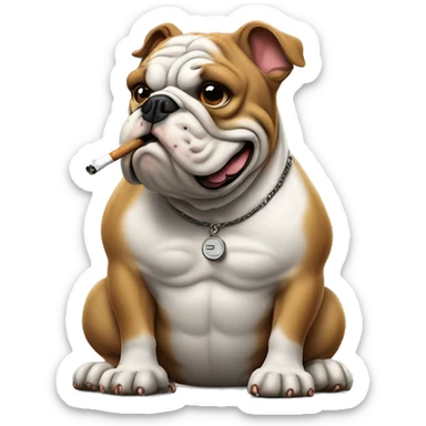 Bulldog smoking a cigarette ￼ sticker