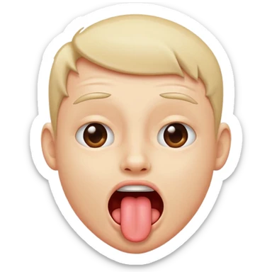 Face sticking out tongue and shaking head sticker