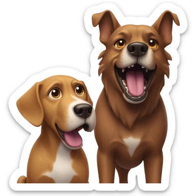 Purple Dog barking at a dog friend  sticker