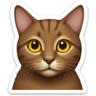 A brown cat with yellow eyes blowing a kiss sticker