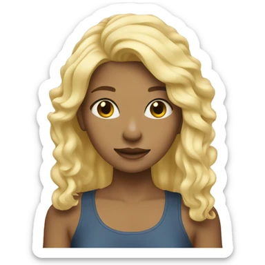girl with blonde haie sticker