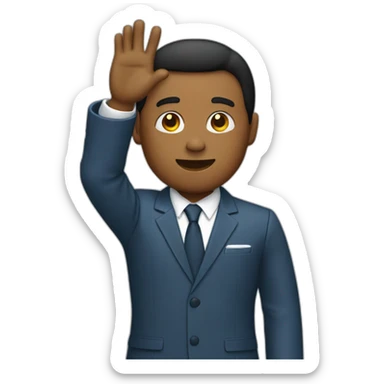 a suit man with palm raised sticker