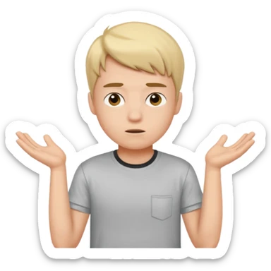 student shrugging his shoulders sticker