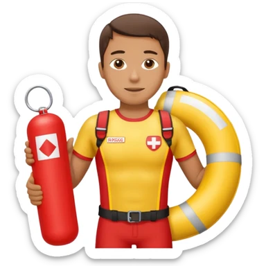 Lifeguard Holding Rescue Tube sticker