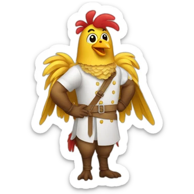backend developer using a chicken costume sticker