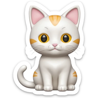 Draw a cute cat figurine, isometric camera with a High-Angle Shot sticker