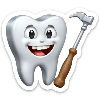 marteau a cote d’une dent sticker