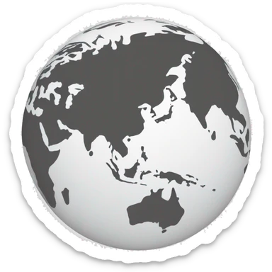 Create an image of a globe with a dotted flight path line from North America to Europe. sticker