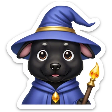 black dog Wizard sticker