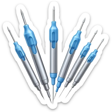 mehrere nadeln von injektionskanüle sticker