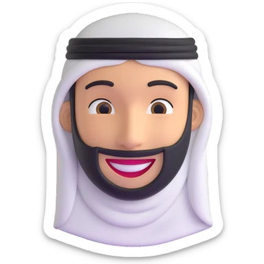 smile emoticon with a Arabic man head cover sticker