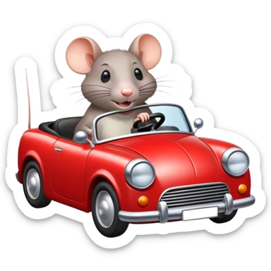 Ratón en coche  sticker