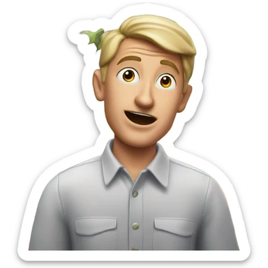 make a guy shoccked when he sees an eggplant shop sticker