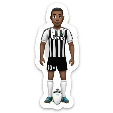 Men with Juventus shirt and shin guards sticker