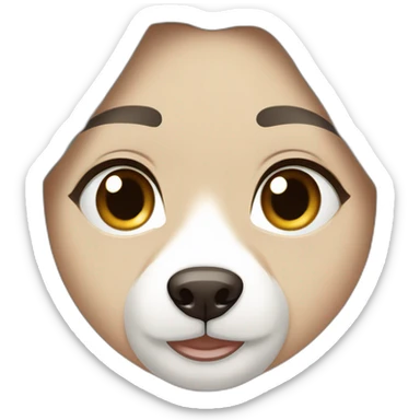 Long Brown hair woman  hazel eyes with husky sticker