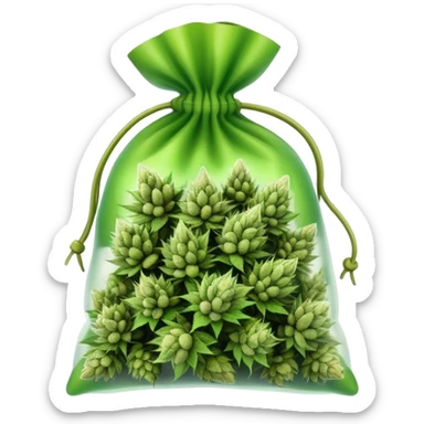 Bag of marijuana buds sticker
